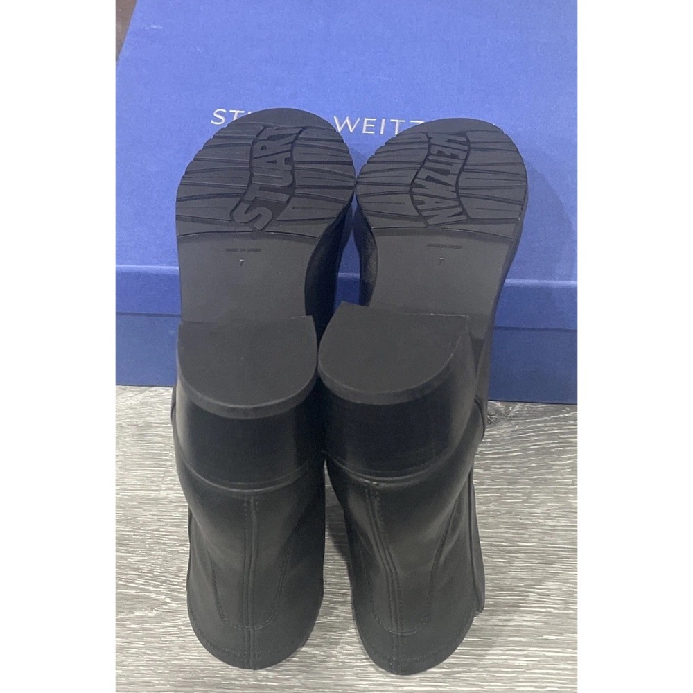 STUART WEITZMAN RESERVE BOOTIE BLACK LEATHER ZW15141 ANKLE BOOTS WOMENS 7 NEW - Picture 6 of 12